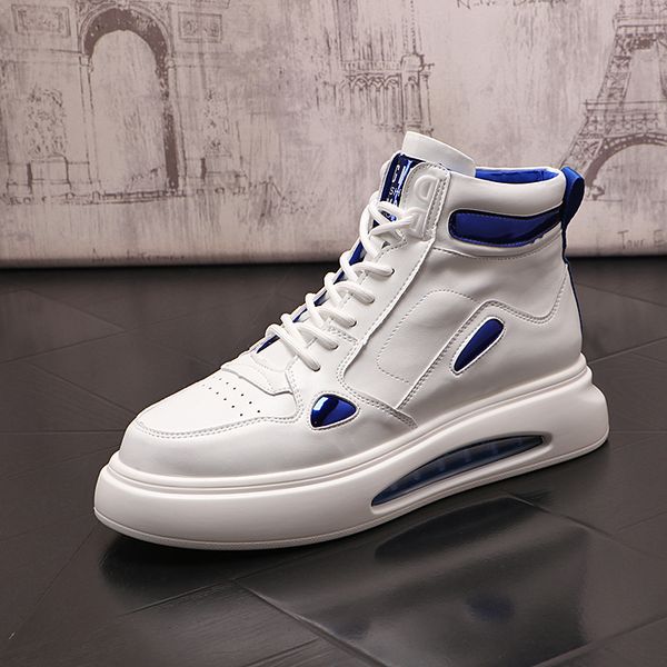 british designer dress wedding party shoes high breathable sports casual sneakers round toe thick bottom business leisure walking loafers y, Black